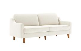 Trivietė sofa Robin 3, pieno putos/riešutmedžio spalvos