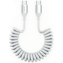 Spiralinis Usb-c į Usb-c 100w 4smarts laidas, baltas