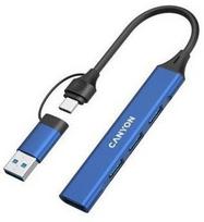 Canyon Ds-02 Usb Hub 4-in-1 Usb-a/c Mėlynas