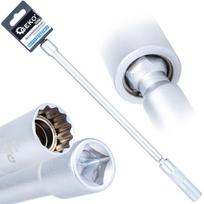 Geko įrankis 3/8" G13506 plonos sienelės žvakės raktas, 14 mm, 310 mm ilgis, 12 taškų profilis, CrV plienas, universali jungtis