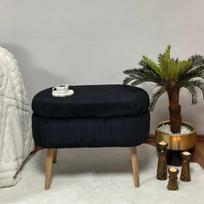Pufas Mini Oslo Linen, juodas
