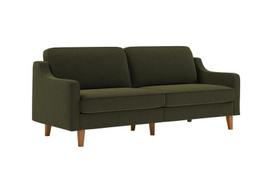 Trivietė sofa Robin 3, alyvuogių žalios/riešutmedžio spalvos