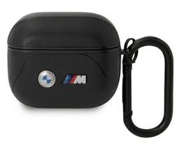 Bmw Airpods 3 dėklas, juodas, odinis, Curved Line