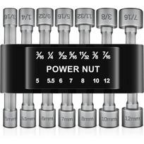 14 vnt. Hex lizdiniai raktai 5-12 mm, 1/4"