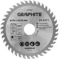 Graphite pjūklų diskas medienai 115mm, 40 dantų, 22.23mm skylė