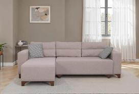 Kampinė sofa-lova Tloft Mini, kreminės spalvos