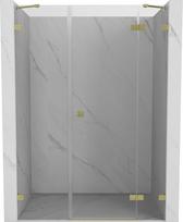 Mexen Lunar dešinės pusės dušo durys, 155 cm, skaidrios, aukso spalvos šlifuotos - 834S-155-050-55-00-P