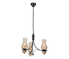 Brilagi - LED liustra su grandine COTTAGE 3xE14/40W/230V ąžuolas/juoda/dūminė smėlinė