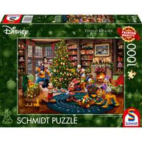 Dėlionė Schmidt Thomas Kinkade Studios Disney Mickey & Minnie Trimming The Tree 58047, 49.3 cm x 69.3 cm, 1000 vnt., įvairių spalvų