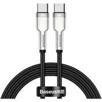 Kabelis USB C - USB C BASEUS CATJK-C01 (1.0m, 100W, duomenų perdavimui ir krovimui, juodas)