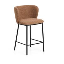 Terakotos spalvos iš audinio baro taburetė (sėdynės aukštis 65 cm) Ciselia – Kave Home