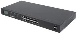 Intellinet 16-Port Gigabit PoE+ LCD Display 19" 2xSFP