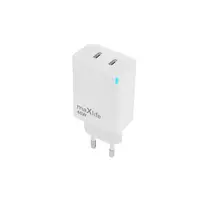 maXlife MXTC-09-45CC GaN PD QC charger 2x USB-C 45W white