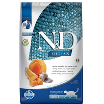 N&D OCEAN - CAT Dry Herring Pumpkin&Orange ADULT 5 kg