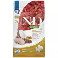 FARMINA N&D QUINOA - Sausas maistas suaugusiems sterilizuotiems vidutinių ir didelių veislių šunims su antiena, brokoliais ir šparagais 2,5 kg