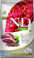 FARMINA N&D QUINOA – Sausas maistas suaugusiems sterilizuotiems vidutinių ir didelių veislių šunims su antiena, brokoliais ir šparagais 2,5 kg