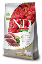 FARMINA N&D QUINOA – Sausas maistas suaugusiems sterilizuotiems mažų veislių šunims su antiena, brokoliais ir šparagais 800 g