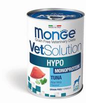 Monge VetSolution Dog Wet HYPO Monoprotein Konservuotas vieno baltymo maistas šunims (tunas) 400g
