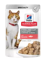 Hill's Science Plan Sterilised Cat Adult Konservuotas maistas sterilizuotoms katėms su lašiša 12x85g