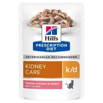 Hill’s Prescription Diet Feline k/d Salmon Konservuotas maistas katėms inkstų funkcijai palaikyti, esant inkstų funkcijos nepakankamumui. Su lašiša 12x85g