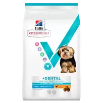 Hill's Vet Essentials Dental Sausas maistas suaugusiems mažų veislių šunims dantų būklės gerinimui. Su vištiena 7 kg