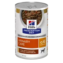 Hill’s Prescription Diet Canine c/d Multicare Urinary Care Chicken&vegetable stew  Konservuotas pašaras šunims šlapimo takų sveikatingumui (su vištiena ir daržovėmis)354 g