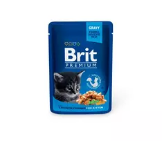 Brit Premium konservai katėms maiš. Chicken Chunks Kitten 100 g x 24