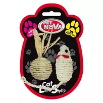 PET NOVA SISAL pelė ir kamuoliukas žaislai katėms 3vnt
