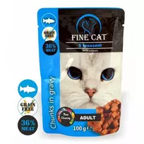 FINE CAT konservas katėms su lašiša 100g 22vnt