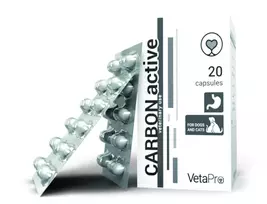 Carbon Active 250 mg aktyvintos anglies kapsulės šunims ir katėms N20
