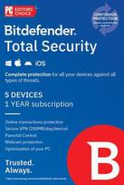 Bitdefender Total Security 5 Device 1 Year Key TURKEY