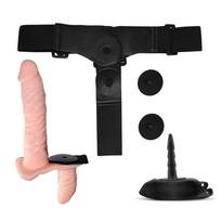 Latetobed Batek vibruojantis dvigubas strap-on dildo