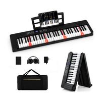 Sulankstomas pianinas 61 klavišų juodas