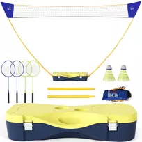 Badmintono tinklas Homcom 286x33x157cm., geltonos/mėlynos spalvos