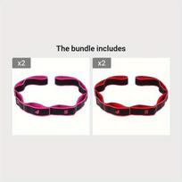 Aukštos kokybės tamprus diržas jogai ir šokiui. , Rose Red*2 + Black&Red*2