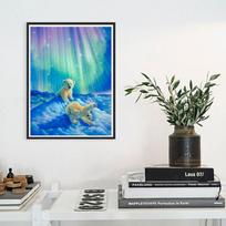 Deimantinis paveikslas dviejų baltųjų meškiukų kryžminio dygsnio deimantų siuvinėjimo raštai Kalnų krištolas 20X30CM