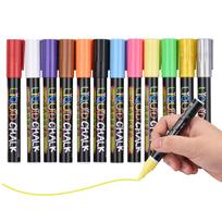 BIGTHUMB skysti kreidos žymekliai 12 ryškių spalvų su 3 mm apverčiamu antgaliu, nutrinamu vandens pagrindu 12 Colors