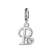 New 26 AZ Letter S925 Sterling Silver Small Letter Pendant Suitable for Original  Bracelet Necklace DIY Jewelry Pendant