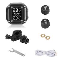 Motorcycle TPMS Tire Pressure Monitoring System – Wireless LCD Display, External Sensors, Real-Time Pressure & Temperature, Waterproof IP67 M5