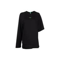 Y-3 SS22 Logo Print Asymmetrical Half Short Sleeve T-Shirt Women Tops Black HD3588 XS