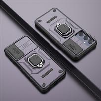 For Samsung Galaxy M35 Cover Samsung M35 5G Case 6.6 inch Lens Sliding Window Protector Armor Shockproof Holder Magnetic Bumper For M35 5G violetinė