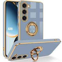 Case for Samsung Galaxy A36 5G, Scratch-Resistant Silicone Protection with Rotating Ring - Blue mėlyna