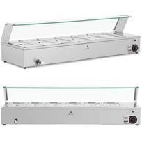 Bain-marie maisto pašildytuvas, pašildymo bufetas su dangčiu 6 x GN 13 2100 W