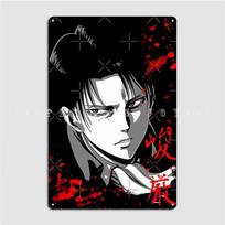 Shingeki No Kyojin Levi Metal Sign Wall Pub Home Funny Plaques Tin Sign Poster 20x30cm
