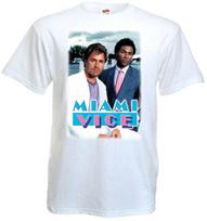 26 Miami Vice v2 marškinėliai balti filmo plakatas visų dydžių S-5XL. Unisex marškinėliai M