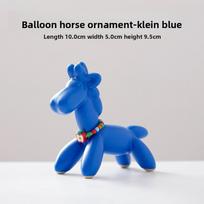 New Ceramic Balloon Horse Statue Cute Pet Tea Companion Ins Style High Aesthetic Lovely Childrens Day Gift Home Desk Ornament mėlyna