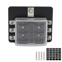 New Car Marine Fuse Panel Distribution Block 12V 24V 6/8/10/12 Way Blade Fuse Relay Box Terminal Circuit with LED Warning Light