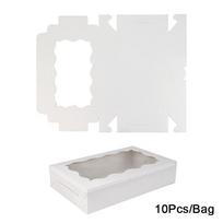 10PC Kraft Paper Dessert Cookie Boxes Holiday Celebrations Pastry Box Elegant Packaging Box Disposable