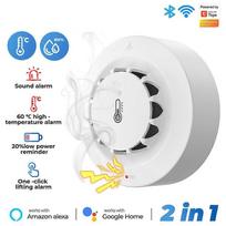 Tuya Wifi Smart Rauchmelder Feuer TemperaturFeuchtigkeit Erkennung Hygrometer
