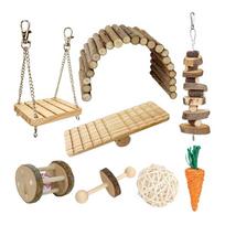 Pet Toy Bulk 8PCS Hamster Swing Bridge Toy Seesaw Rattan Toy Grinding Climbing Toy Small Pet Cage Playgrounds Pet Supply 1